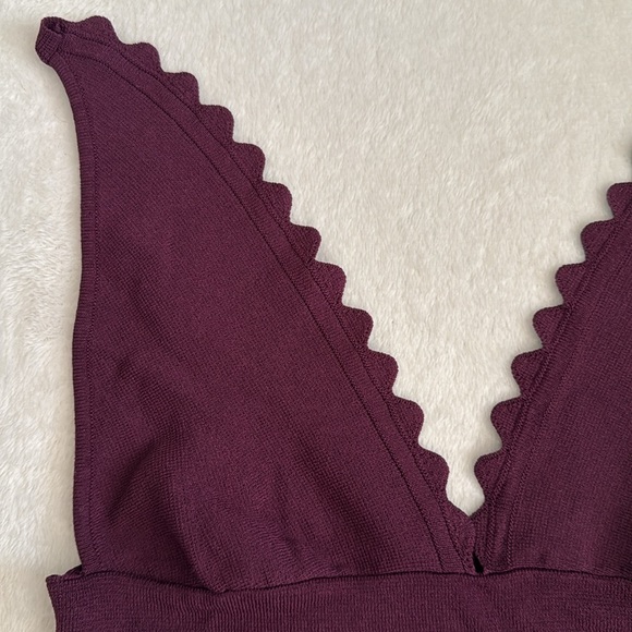 Intimately by Free People | In Bloom Scalloped Knit Brami Top OB1136855 Plum XS - Picture 4 of 16